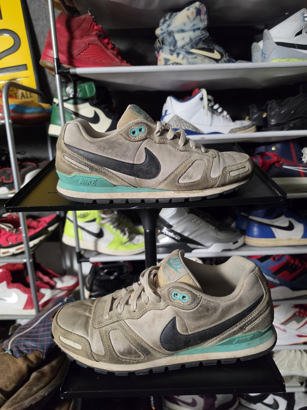 🔥 Well Worn! Nike Men's Size 10.5 Waffle Trainers Suede Runner Sneaker Teal